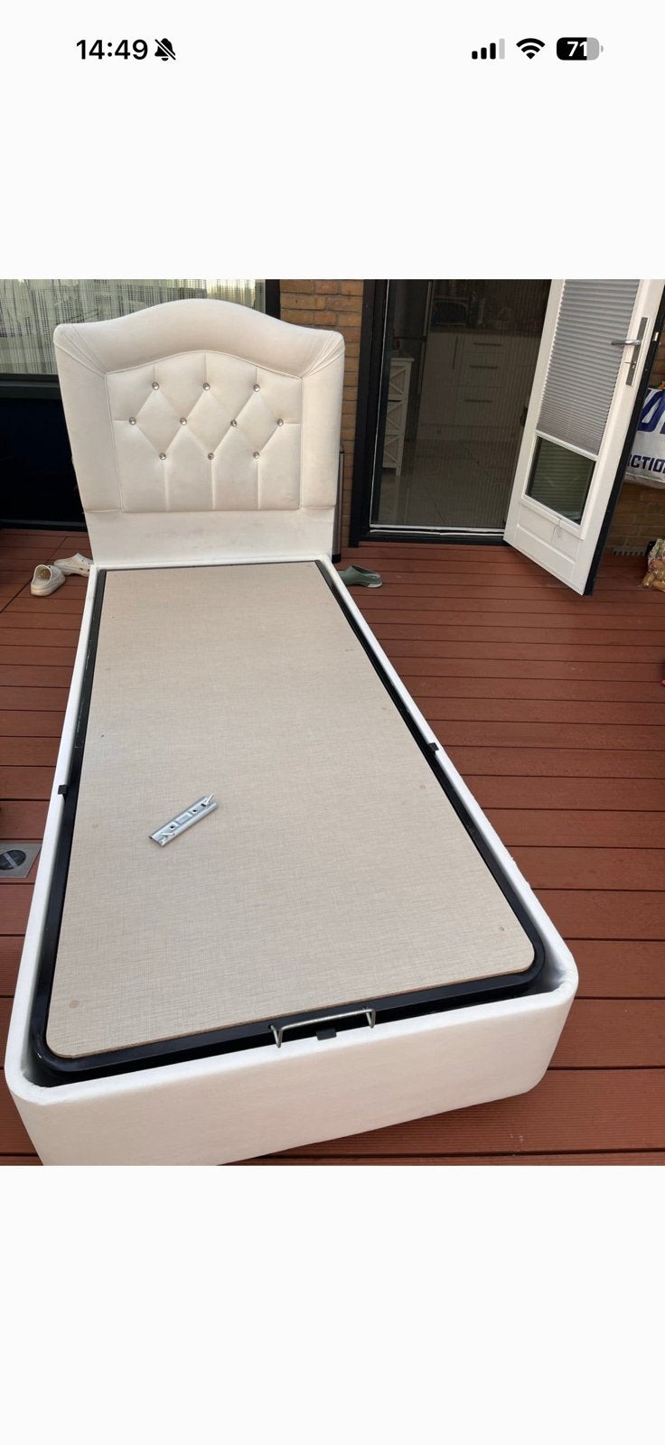 Boxspring 90x200 inc topmatras, Ophalen of Verzenden, Zo goed als nieuw, Eenpersoons, 90 cm