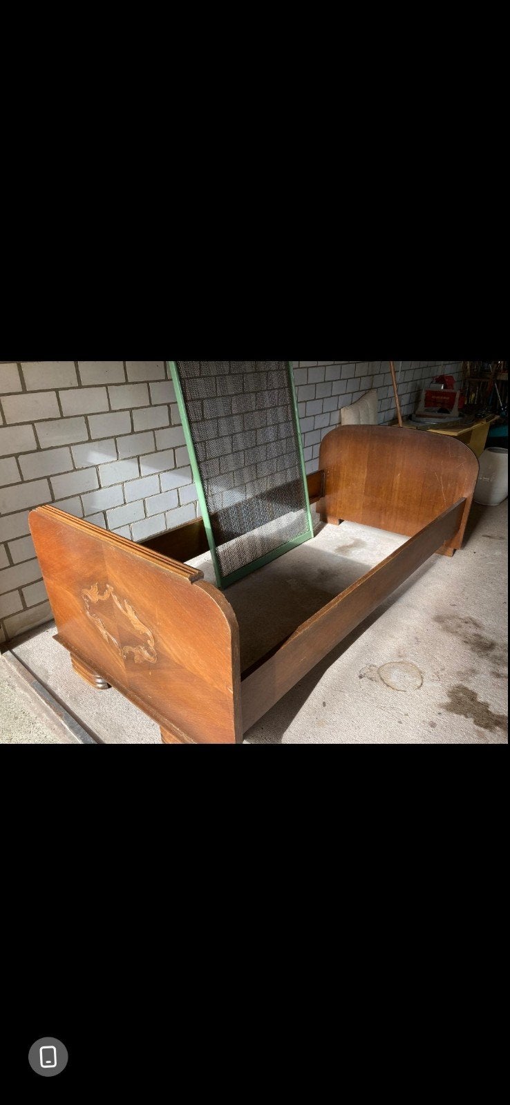 Antiek bed met spiraalbodem, Ophalen of Verzenden