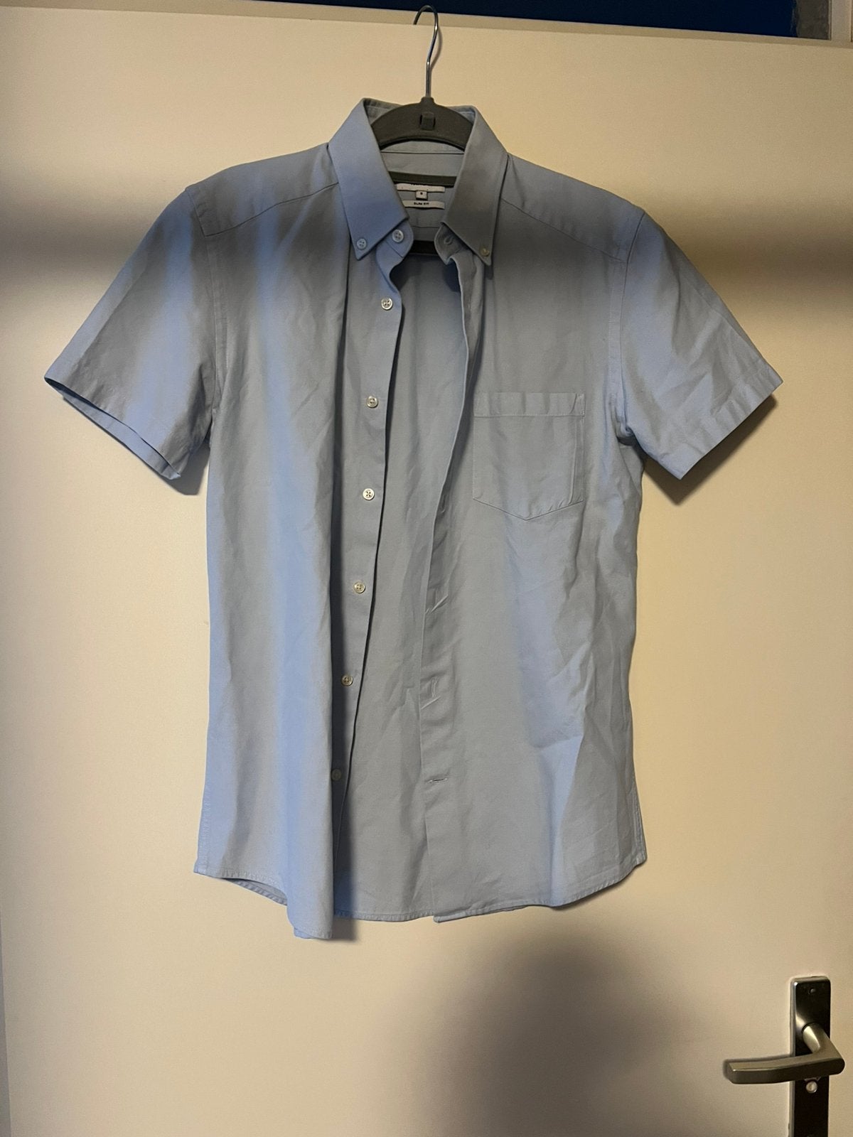 Herenblouse met korte mouw maat S / Reiss, Ophalen of Verzenden, Gedragen, Blauw, Halswijdte 38 (S) of kleiner