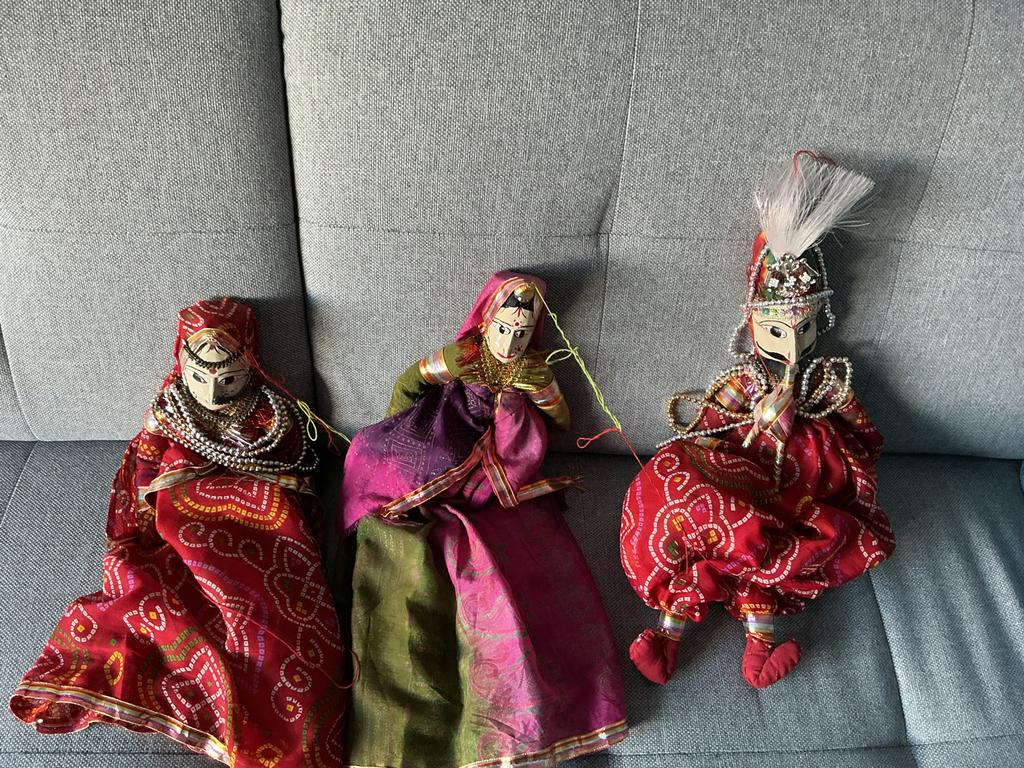 Drie vintage  Indiase poppen, Verzamelen, Poppen, Ophalen of Verzenden, Gebruikt, Pop