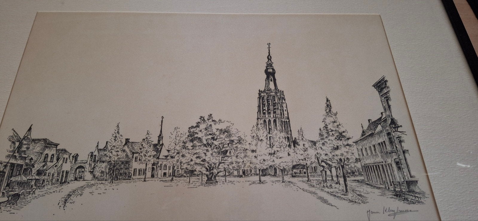 Pentekening j kluitmans, Antiek en Kunst, Ophalen of Verzenden