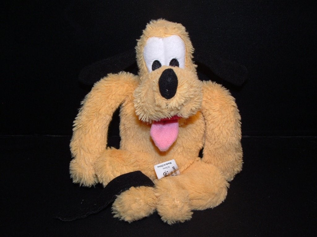 DISNEYLAND PARIS HOND PLUTO PLUCHE GEEL MET RODE OPEN, Verzenden, Nieuw, Overige typen