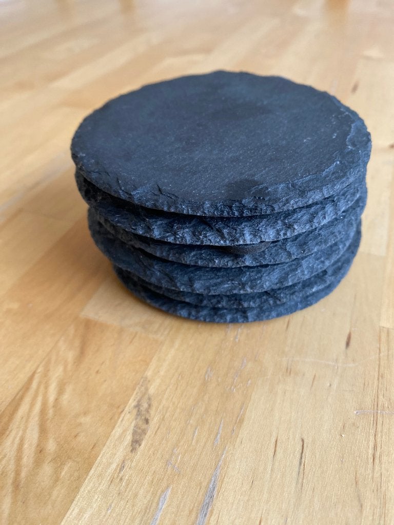 6 leistenen ronde Onderzetters op viltjes tegen krassen zgan, Ophalen of Verzenden, Zo goed als nieuw, Glas of Kopje