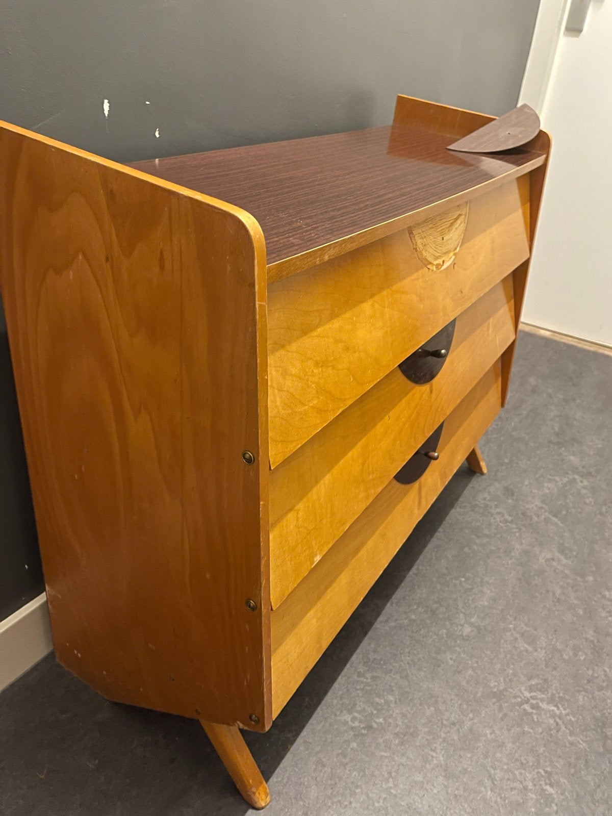 Vintage Schoenenkastje met 3 Kleppen - Jaren '60 Stijl, Ophalen, Gebruikt