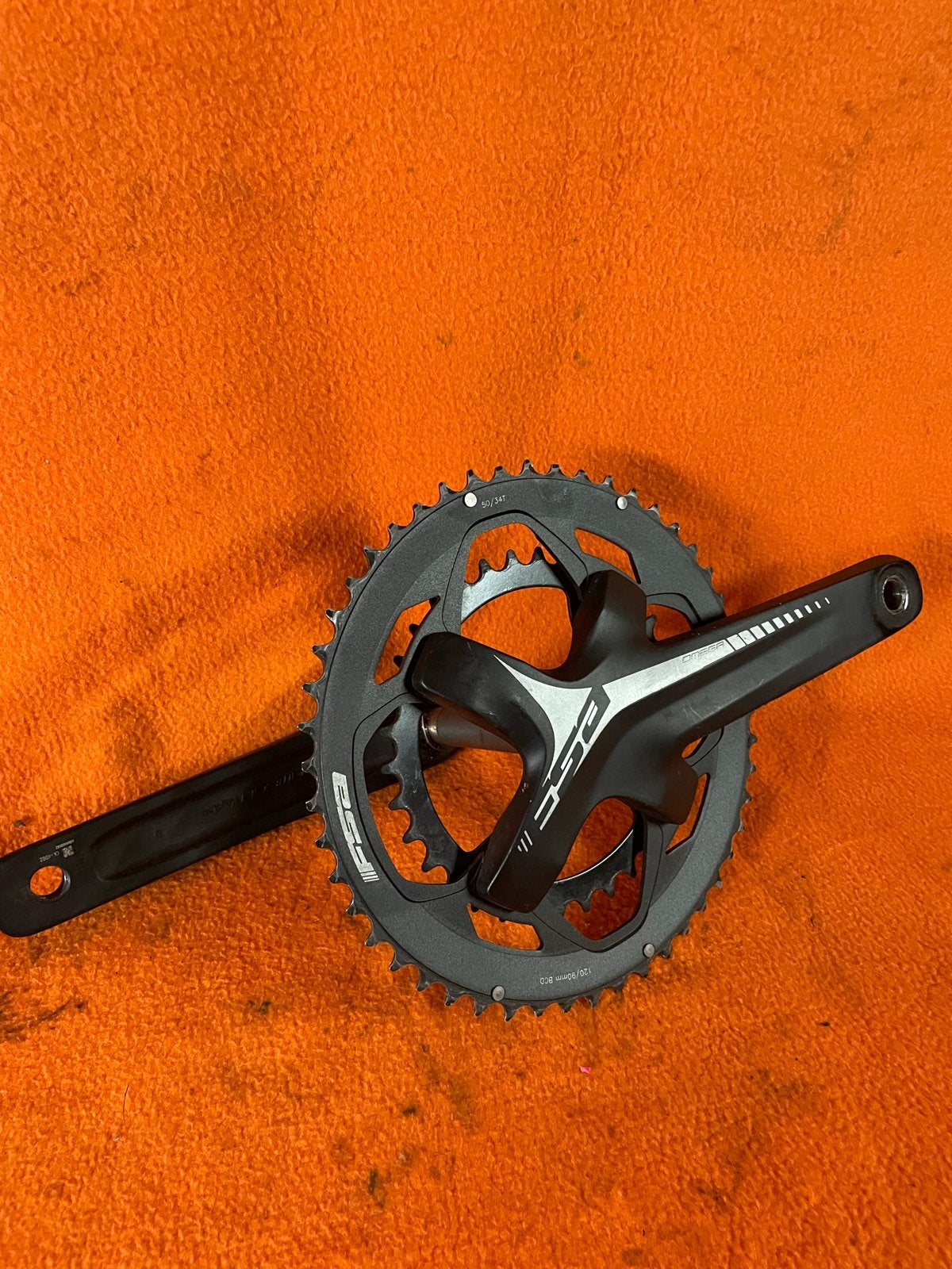 FSA Omega Crankstel 50/34T - racefiets onderdelen, Fietsen en Brommers, Crankstel of Pedalen, Gebruikt, Verzenden, Aluminium