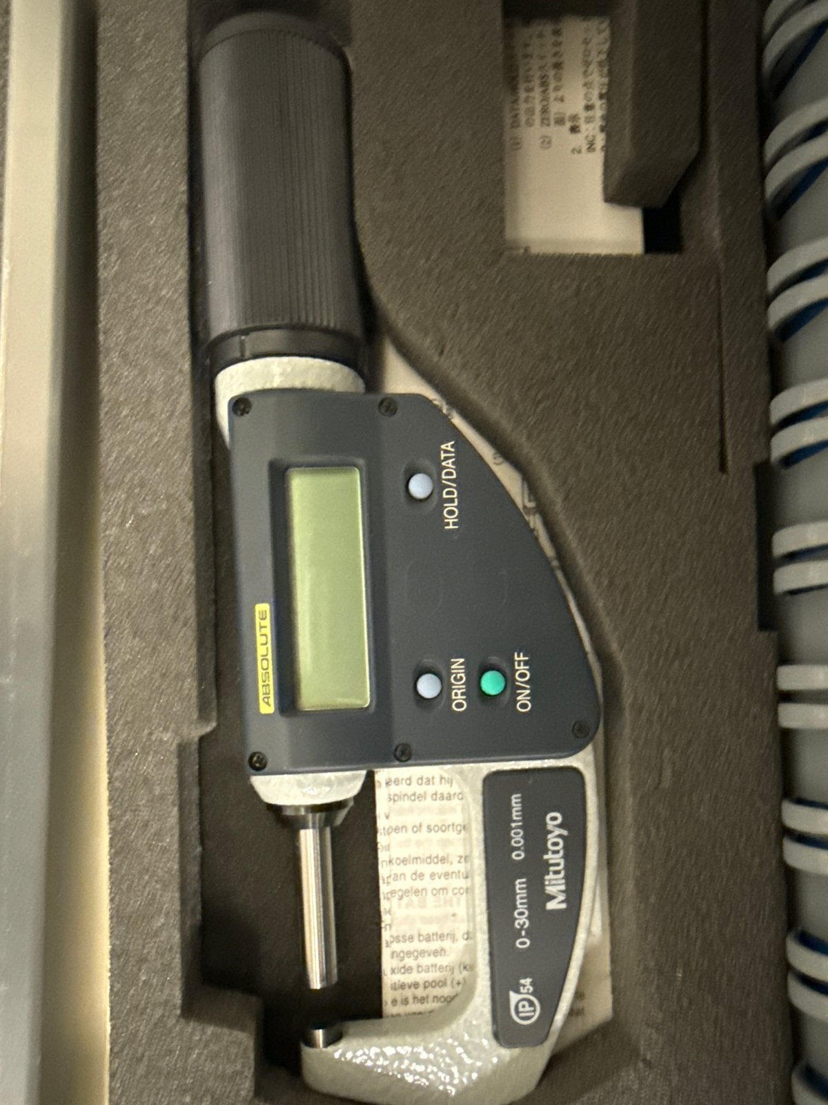 Mitutoyo digitale schroefmaat 0-30mm 0.001mm IP54, Ophalen of Verzenden, Gebruikt, Afstand