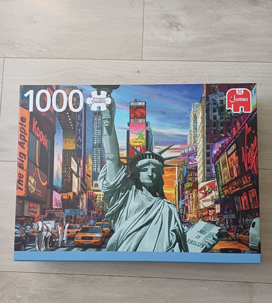 Jumbo puzzel New York City met Vrijheidsbeeld 1000 st, Hobby en Vrije tijd, Ophalen of Verzenden, 500 t/m 1500 stukjes, Zo goed als nieuw