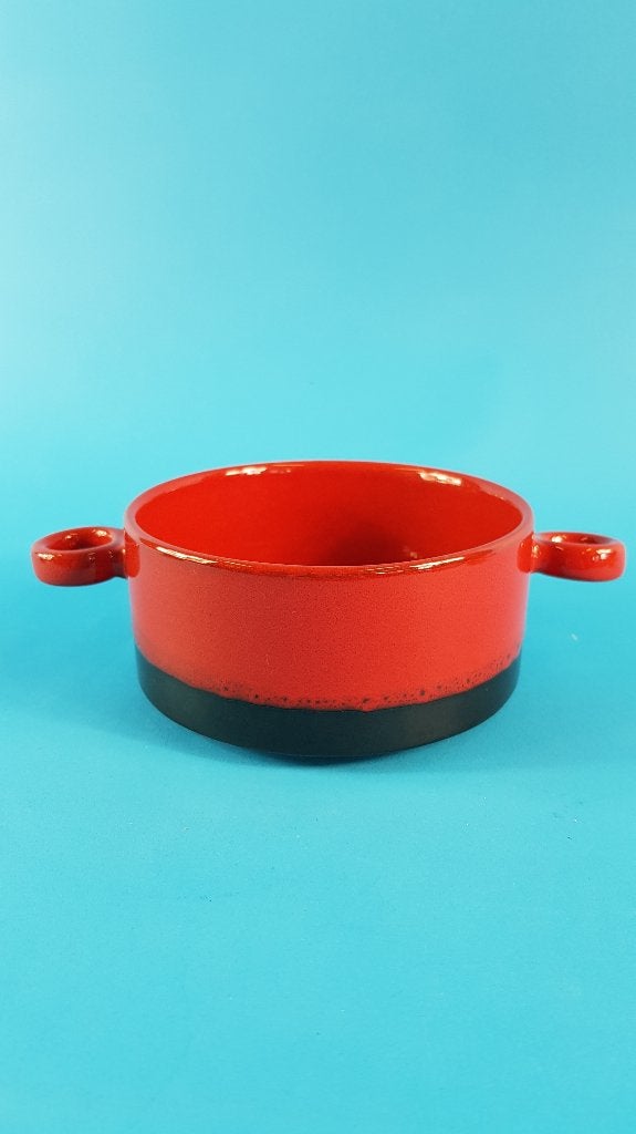 t Vuur Holland vintage soepkom, rood/zwart, puntgaaf. 7A3, Ophalen of Verzenden