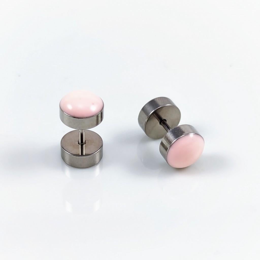 Fake Plugs Lichtroze Oorbellen Staal- Studs Oorbellen Dames, Sieraden, Tassen en Uiterlijk, Oorbellen, Overige materialen, Birgitta-Gracht 33, 6465 EL Kerkrade, Nederland