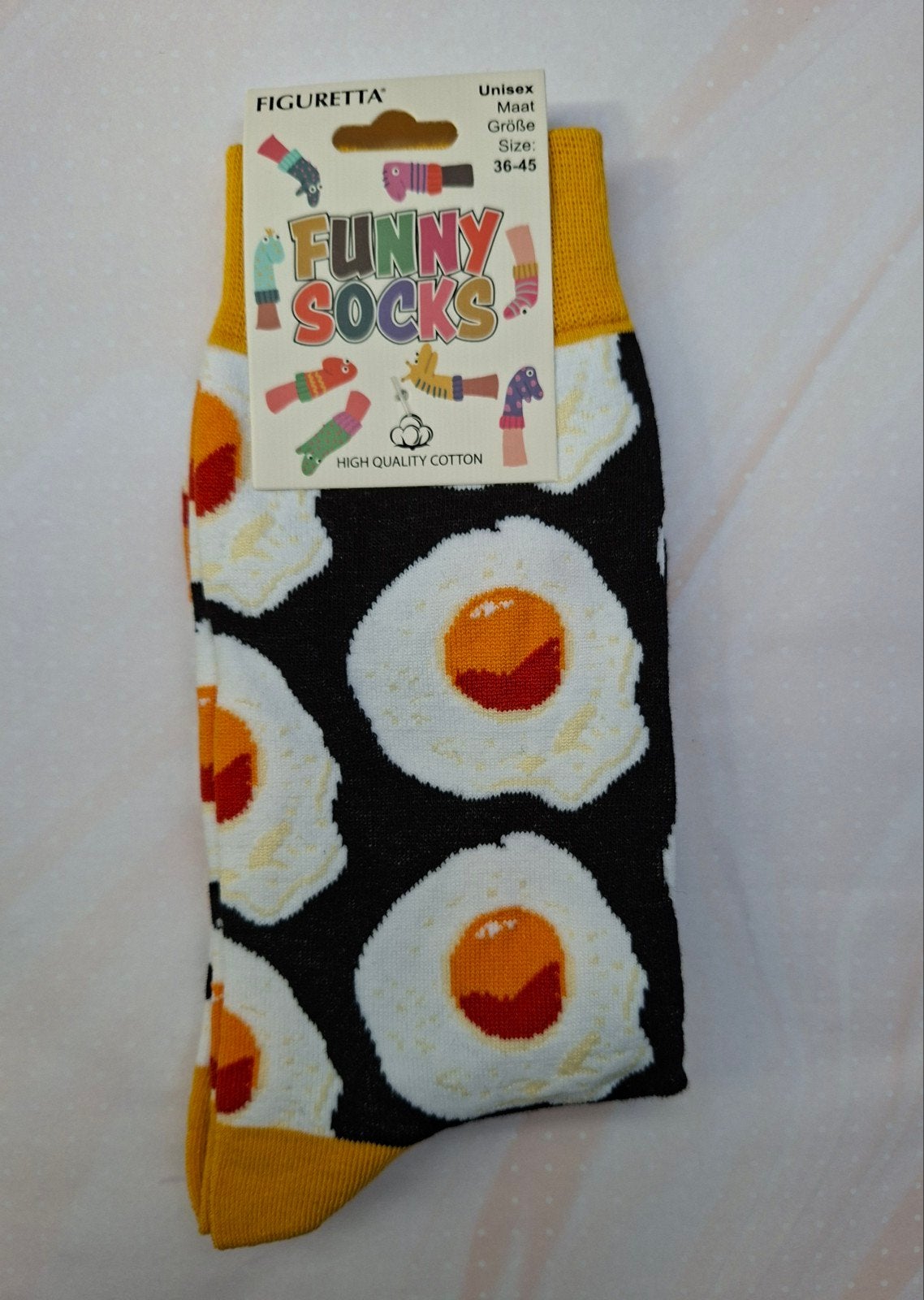 Funny Socks; One Size (Gebakken ei-print), Overige kleuren, Nieuw, Overige maten, Ophalen of Verzenden