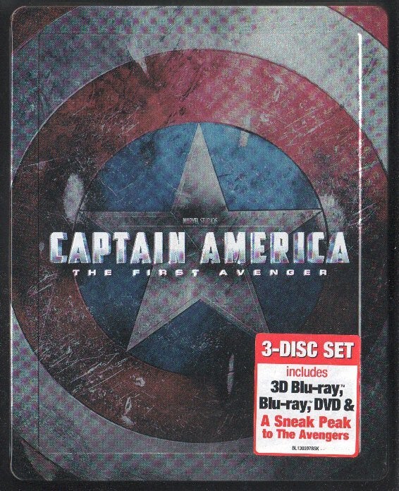 Captain America the First Avenger 3D+2D+DVD STLBK MARVEL BR., Film, Spaans, Actie, Ophalen of Verzenden
