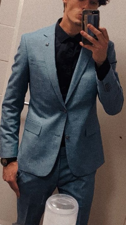 Mister Steven 2-delig Pak Italiaans Linnen Nieuwprijs 398,-, Ophalen of Verzenden, Nieuw, Maat 46 (S) of kleiner, Blauw