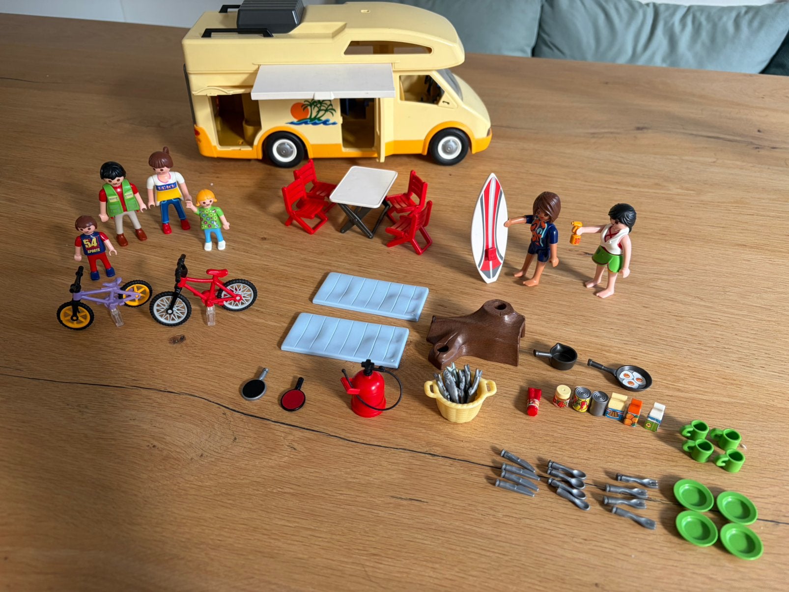 Playmobil camper met uitgebreide campingset, Gebruikt, Complete set, Voertuig, Family fun