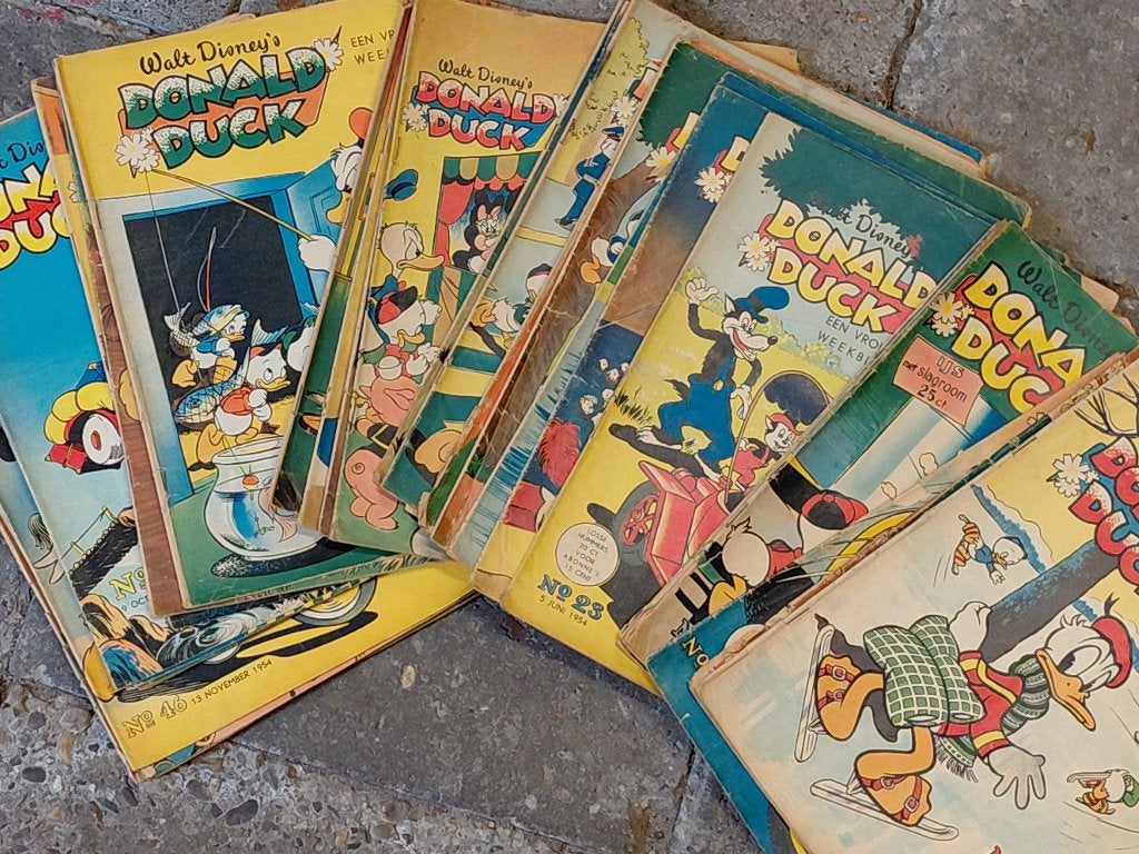 Vintage Donald Duck stripboeken 1954, Gelezen, Walt Disney, Ophalen of Verzenden, Meerdere stripboeken