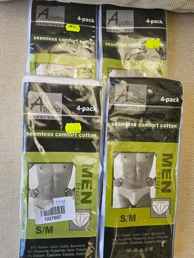 4 Nieuwe pakken Apollo slips - Seamless Comfort Cotton, Kleding | Heren, Ophalen of Verzenden, Wit, Apollo, Slip