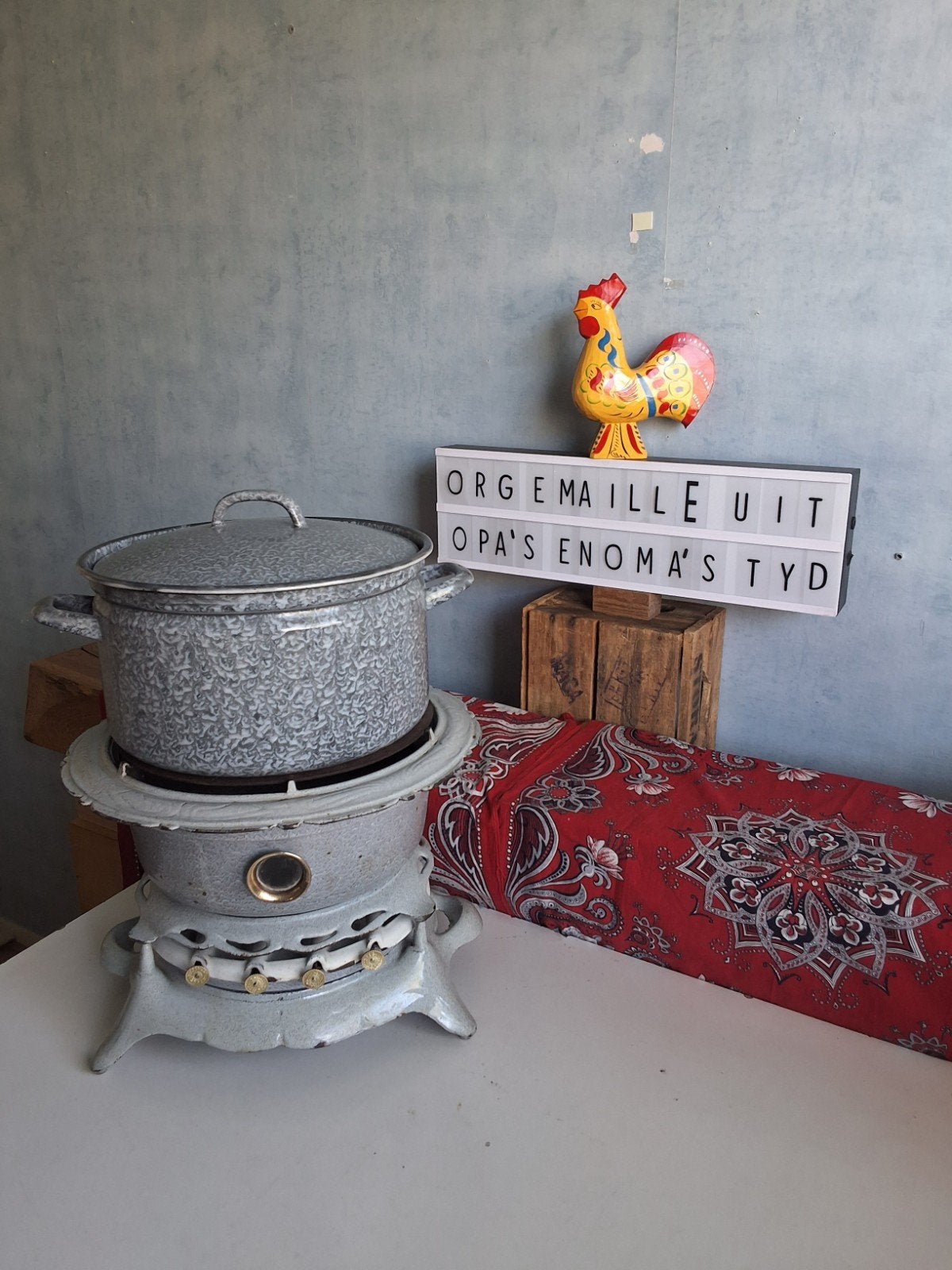 emaille oliestellen div. uitvoeringen zo inzetbaar uiteraard, Antiek en Kunst, Ophalen of Verzenden