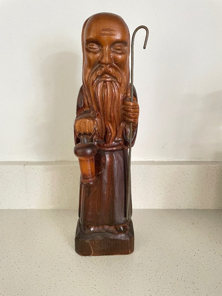 Houten beeld 30 cm Santiago de Compostella, Antiek en Kunst, Ophalen of Verzenden