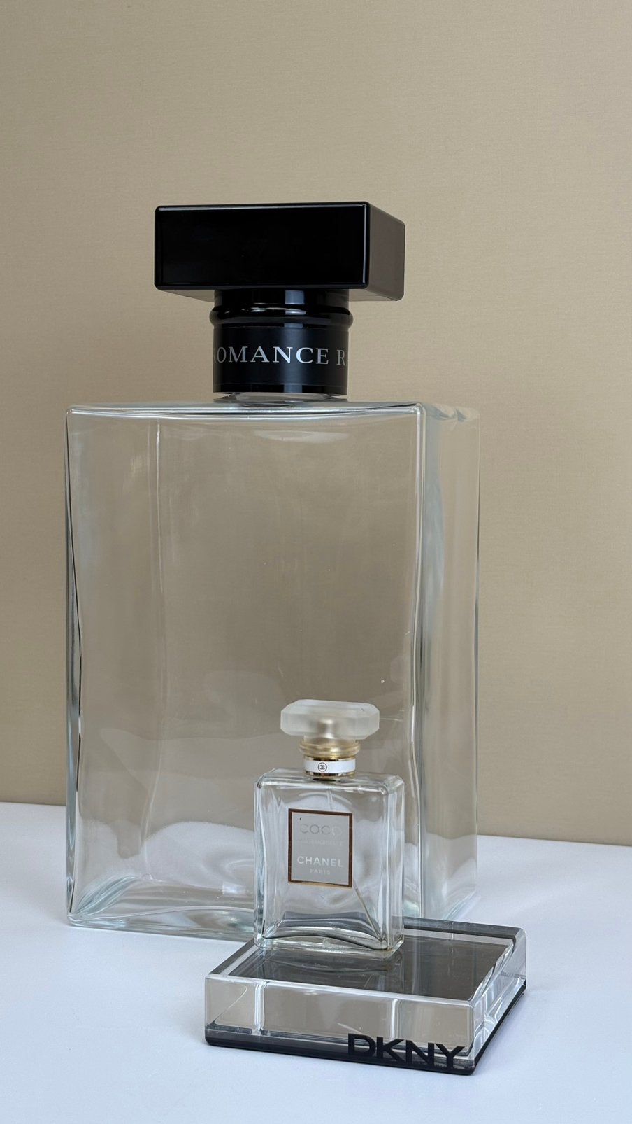 Grote winkel dummy XL Ralph Lauren Romance parfum fles glas, Ophalen, -, -, Zo goed als nieuw