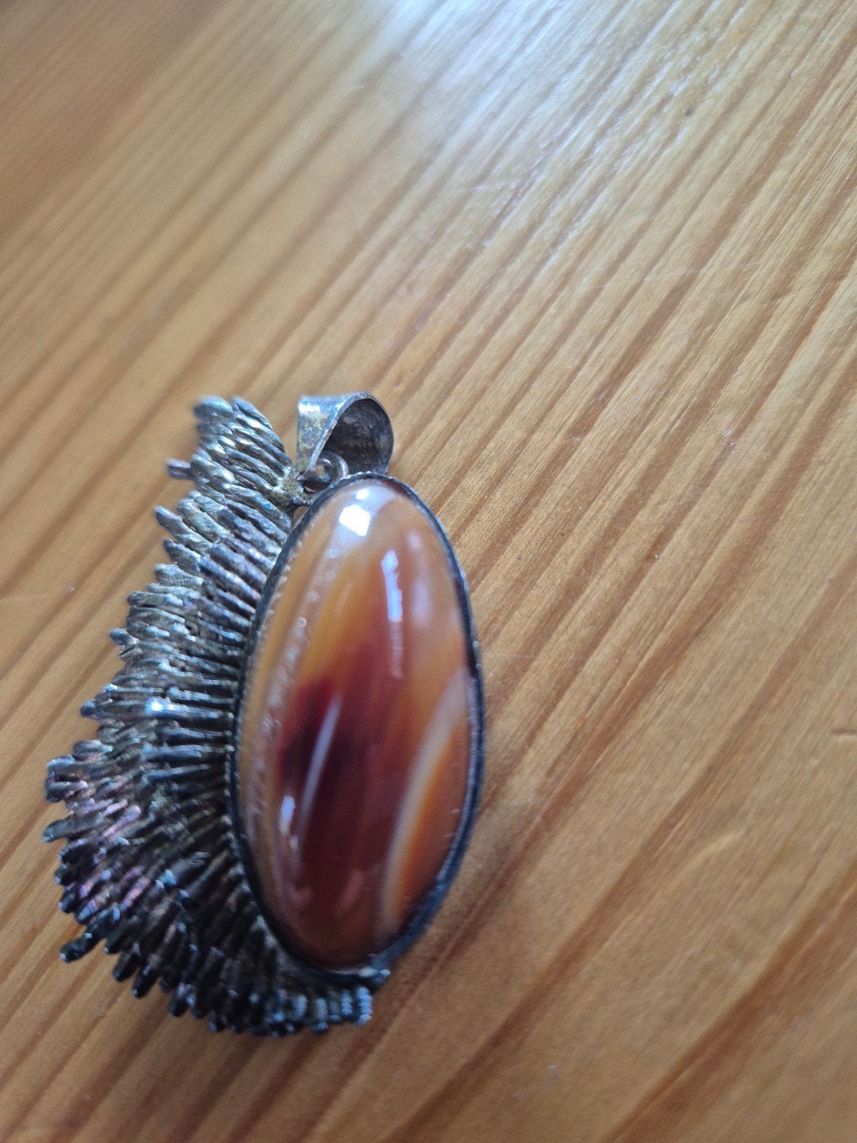prachtige zilveren hanger met steen, Ophalen of Verzenden