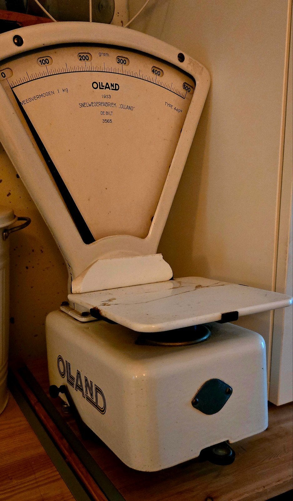 Vintage Olland Snelwegerfabriek Weegschaal 1953, Ophalen, Gebruikt