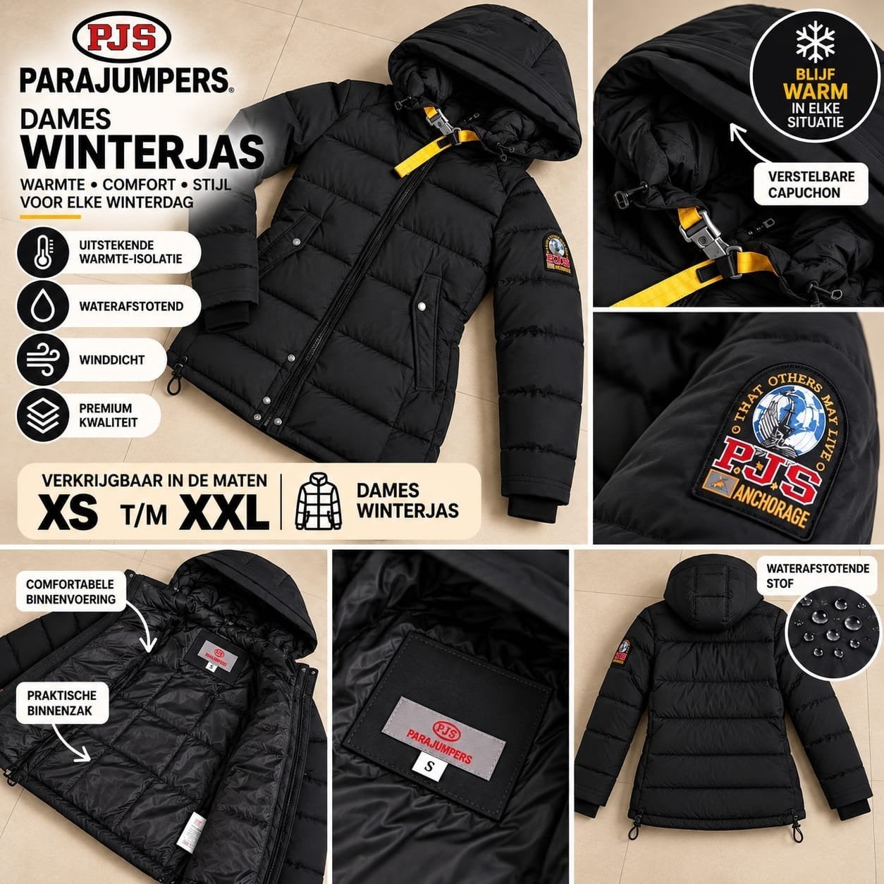 Parajumper dames S tm XXL merkkleding, Ophalen of Verzenden, Nieuw, Overige maten, Zwart