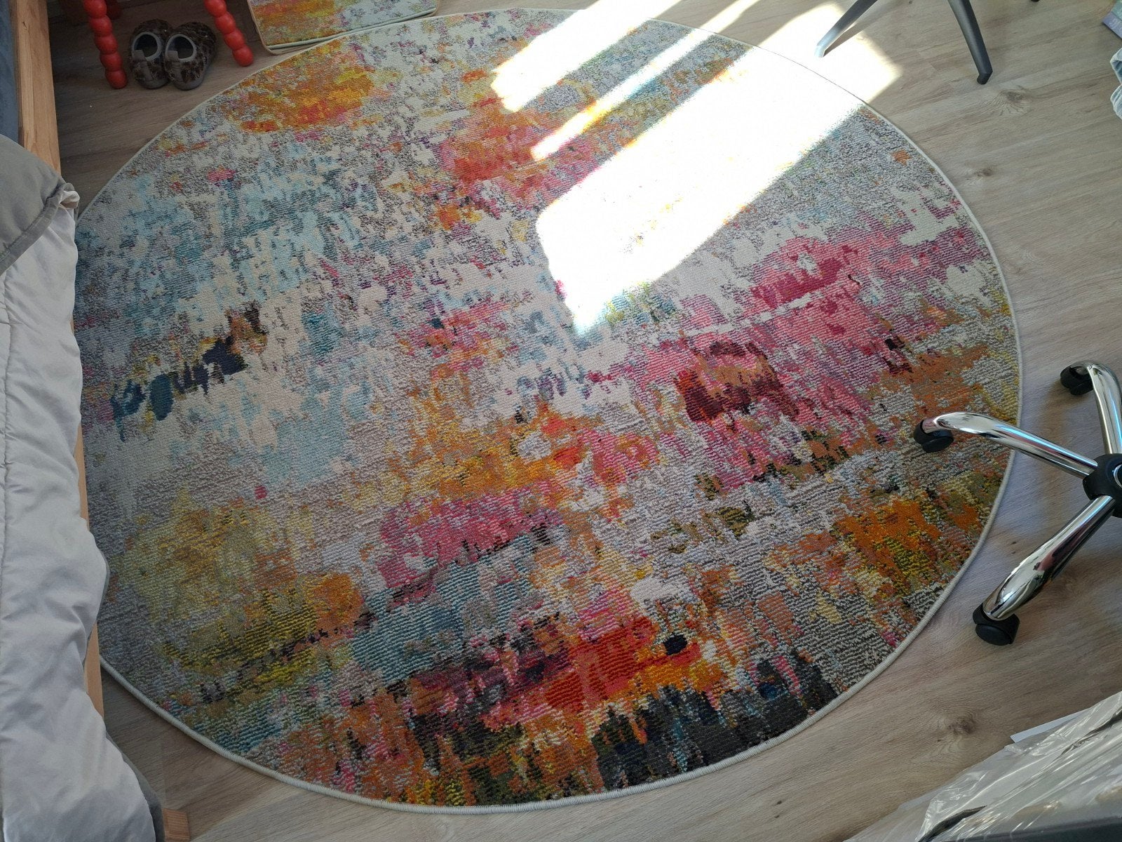 Nieuw rond vloerkleed 200x200 cm, Ophalen, Blauw, Rond, 200 cm of meer