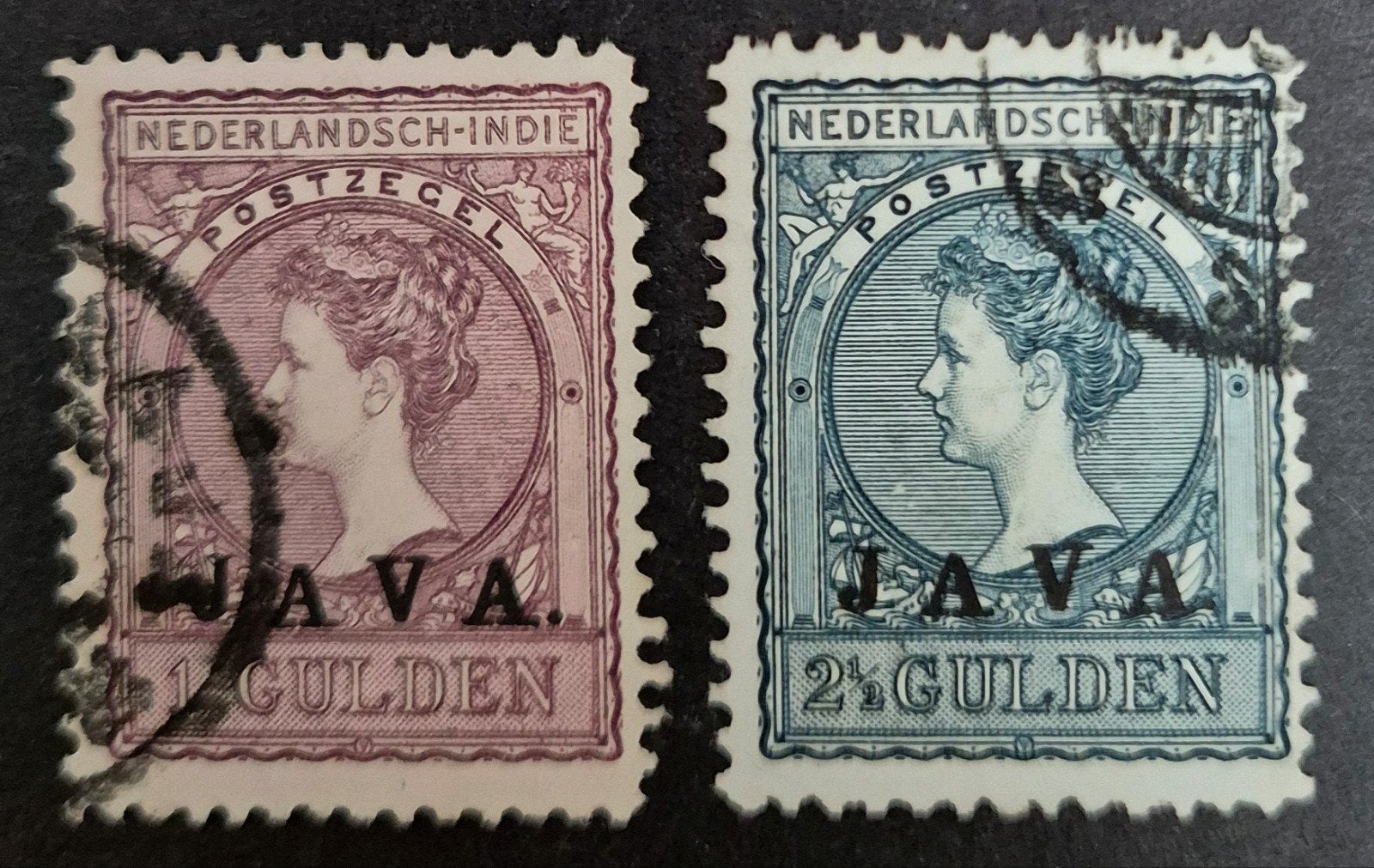 NVPH 79-80 zegels uitgifte 1902 Opdruk JAVA, Ophalen of Verzenden, Gestempeld, Nederlands-Indië