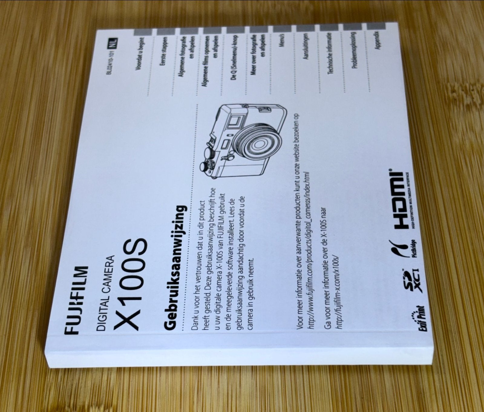 Fujifilm X100S Gebruiksaanwijzing nederlandstalig, Ophalen of Verzenden, Zo goed als nieuw, Geen optische zoom