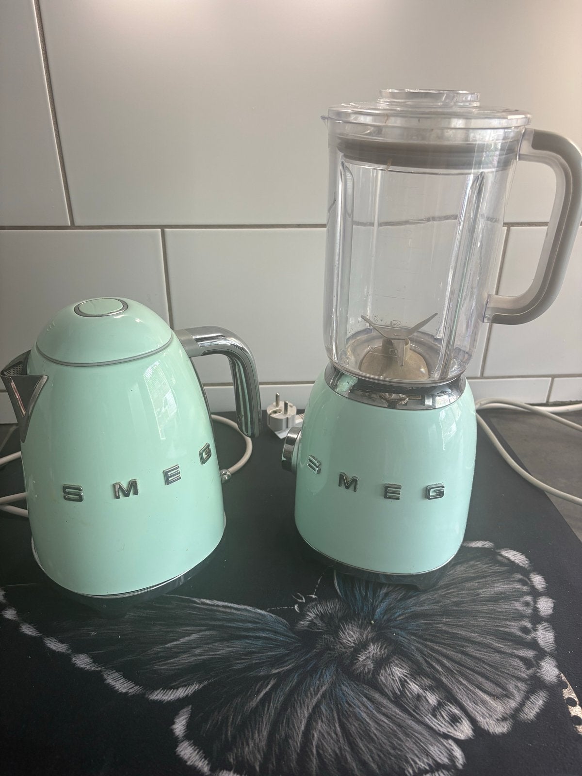 SMEG Waterkoker en Blender Set - Mintgroen, 1 tot 2 liter, Ophalen of Verzenden, Gebruikt