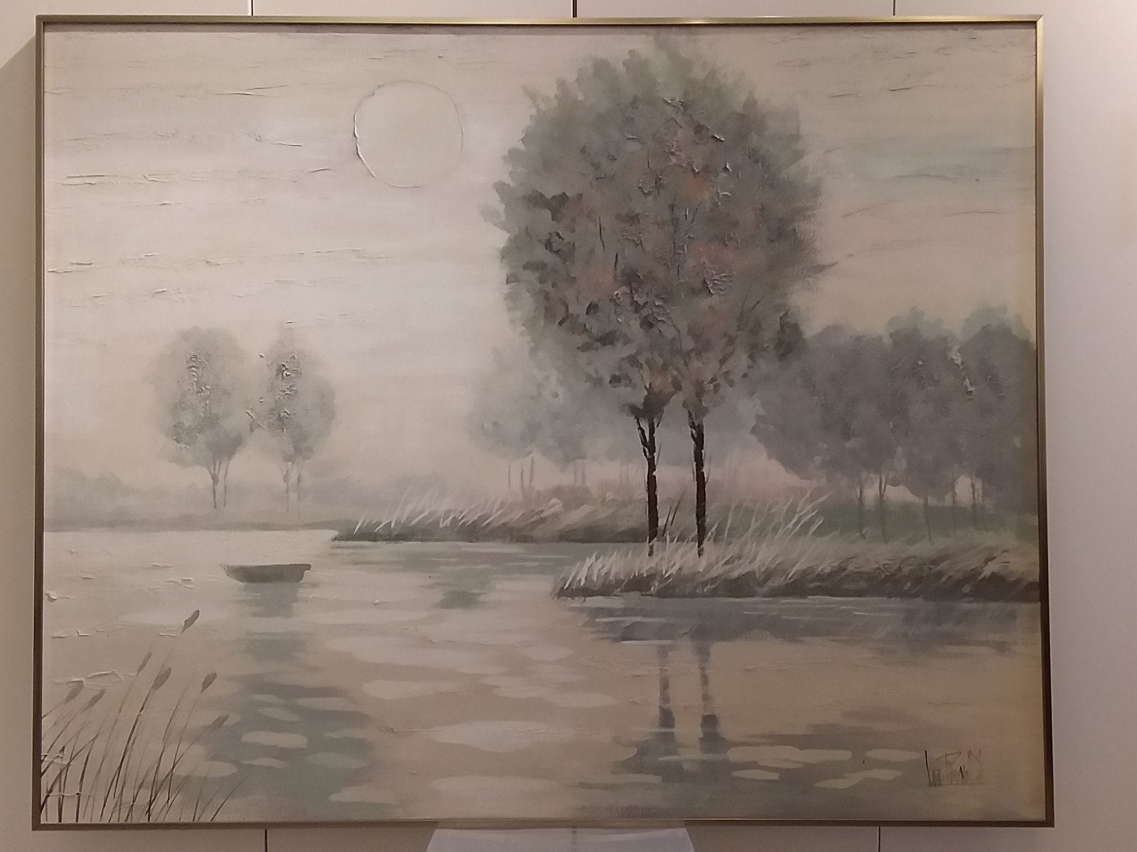 zeer groot olieverf schilderij van LEE REYNOLDS 125/150 CM, Ophalen, Doek, Realistisch, Gesigneerd