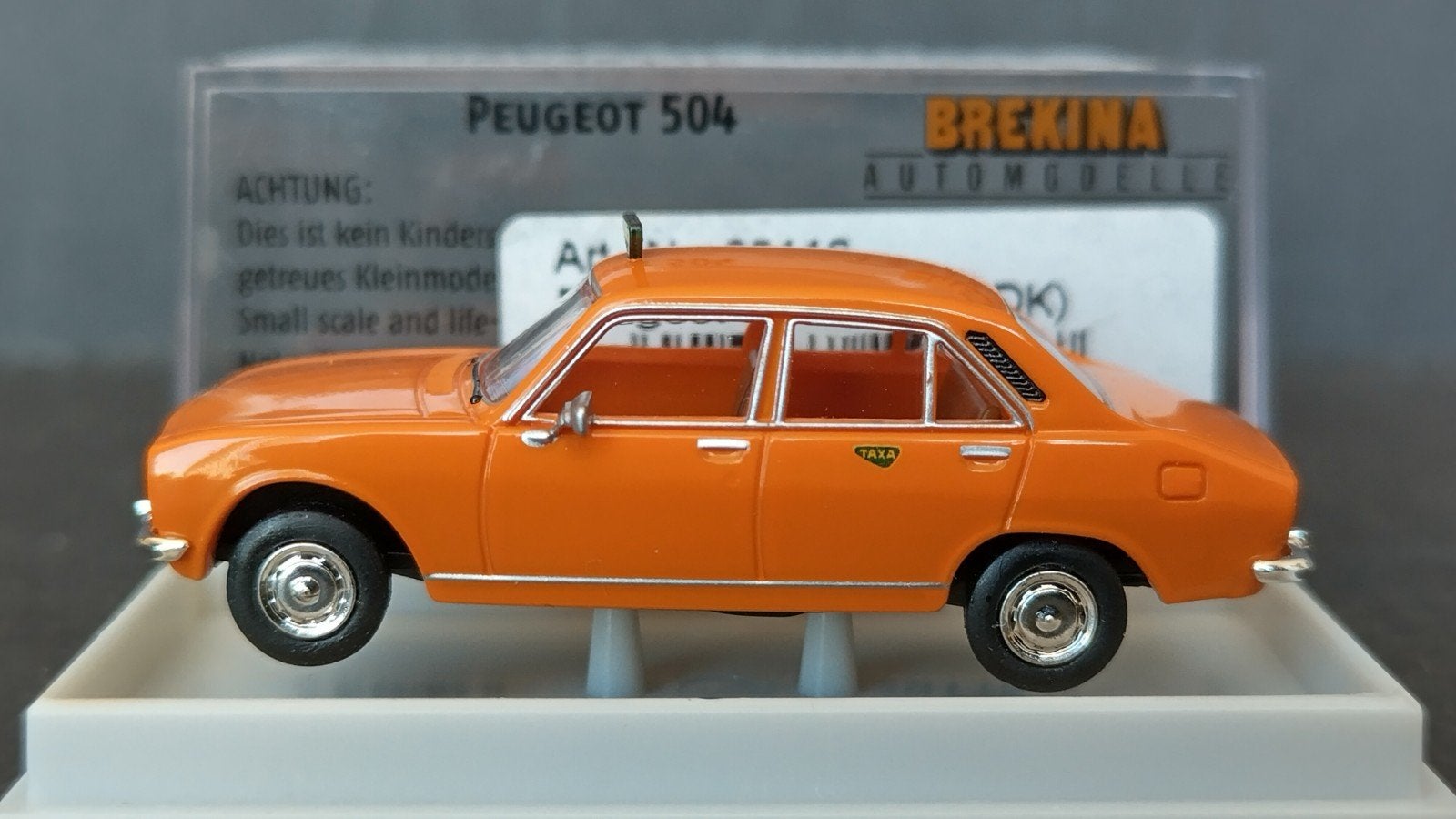 Peugeot 504 Taxa DK Taxi Denemarken 1:87 Brekina Pol, Auto, ., Ophalen of Verzenden, Brekina