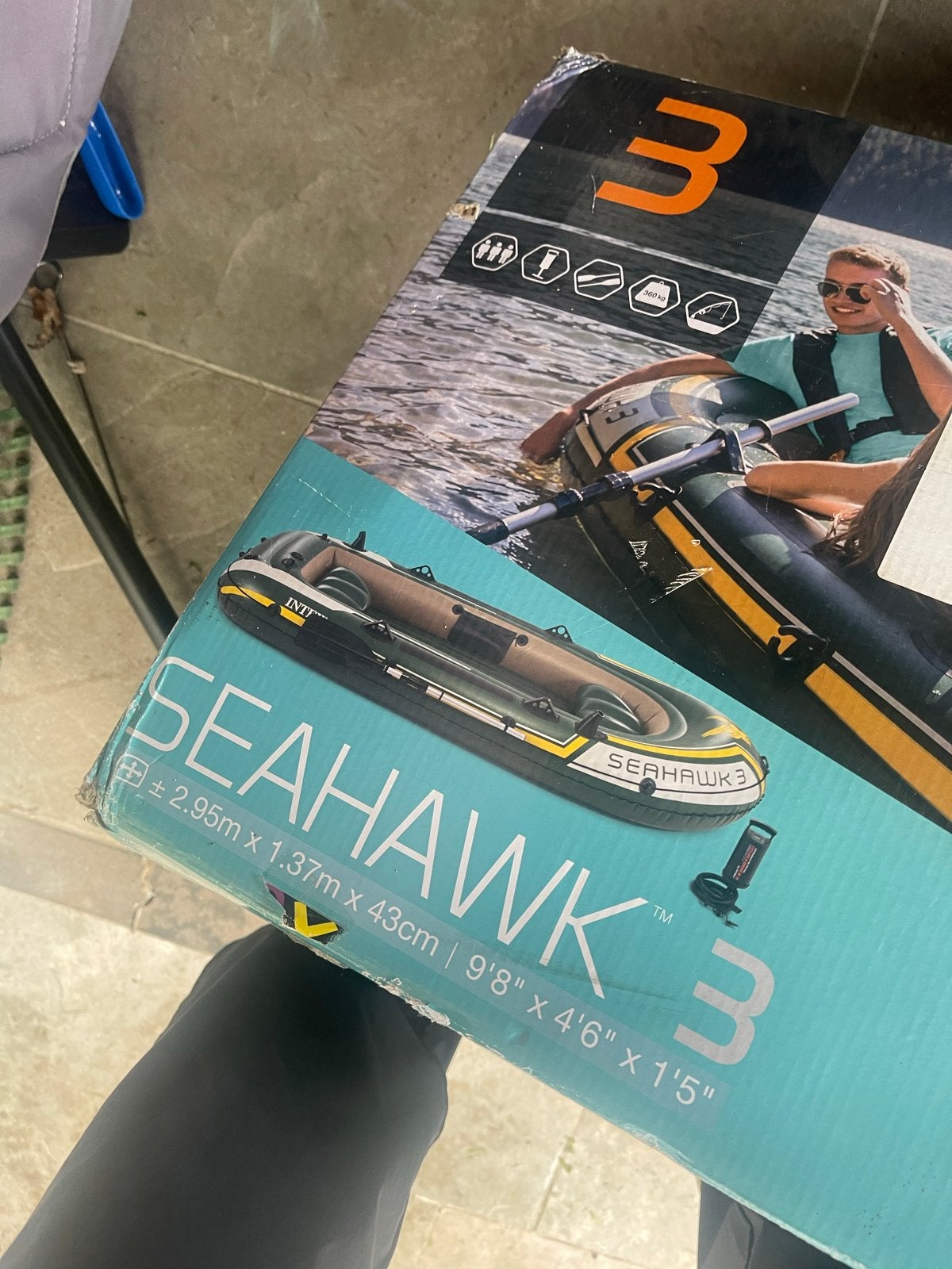 Seahawk 3-persoons boot - klein gaatje, zelf te repareren, Ophalen of Verzenden, Gebruikt