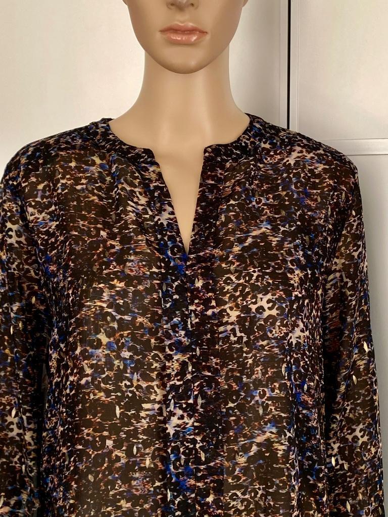 J241 NED maat L=42/44 blouse top zwart blauw beige goud, Kleding | Dames, Blouses en Tunieken, Blauw, Maat 42/44 (L), Ophalen of Verzenden