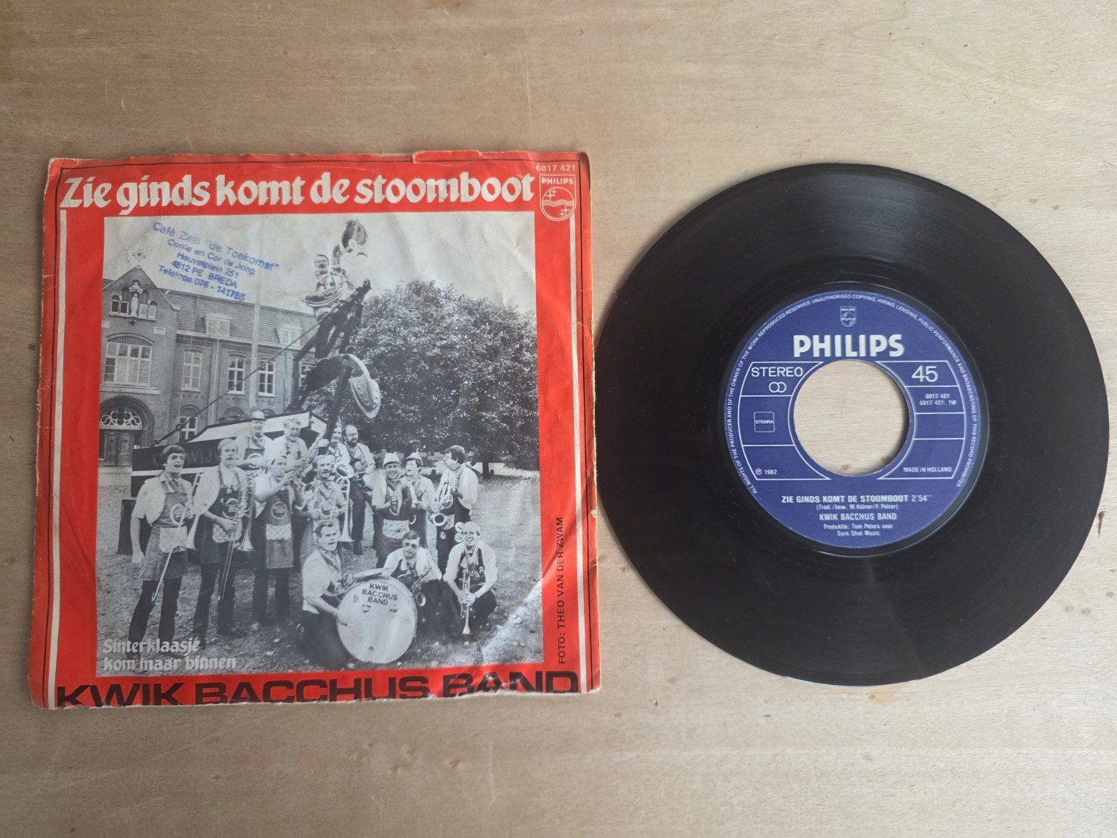 Kwik Bacchus Band - zie ginds komt de stoomboot, Gebruikt, Fotohoes, Ophalen of Verzenden, Overige typen
