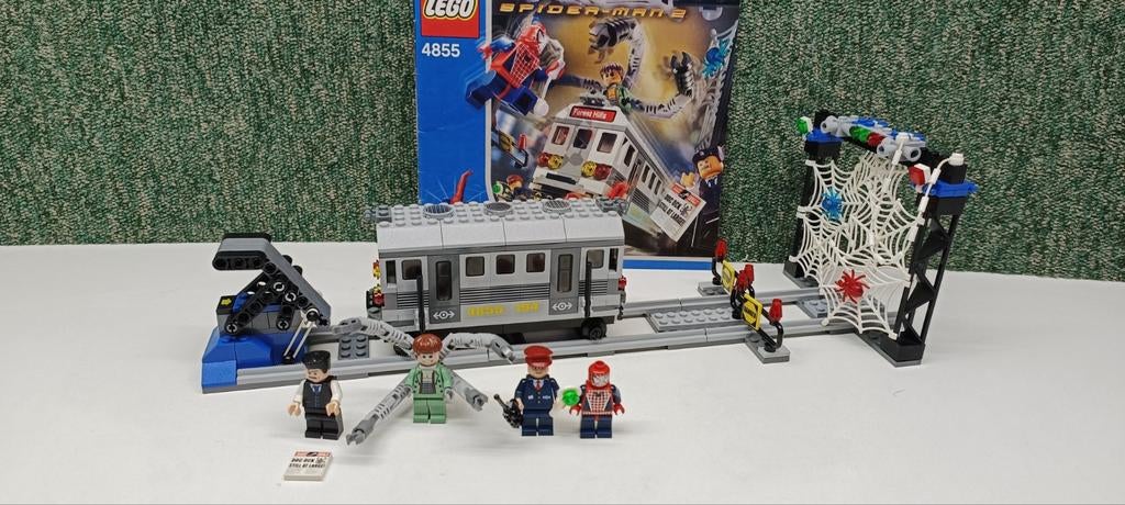Vintage lego spiderman 4855 spider man's train Rescue, Ophalen of Verzenden, Gebruikt, Complete set, Lego