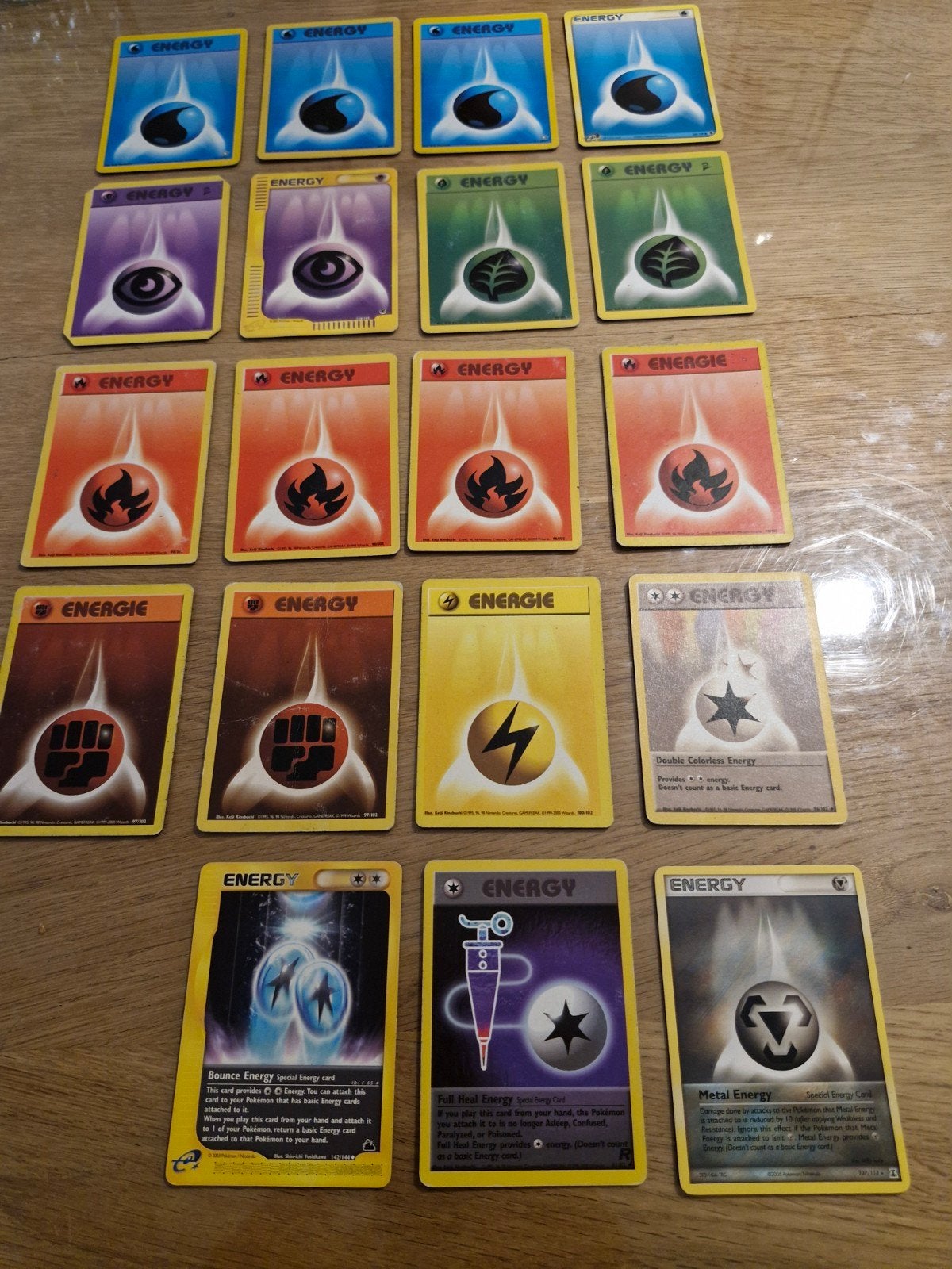 Pokémon Energiekaarten - Diverse Types, Ophalen of Verzenden, Gebruikt, Meerdere kaarten