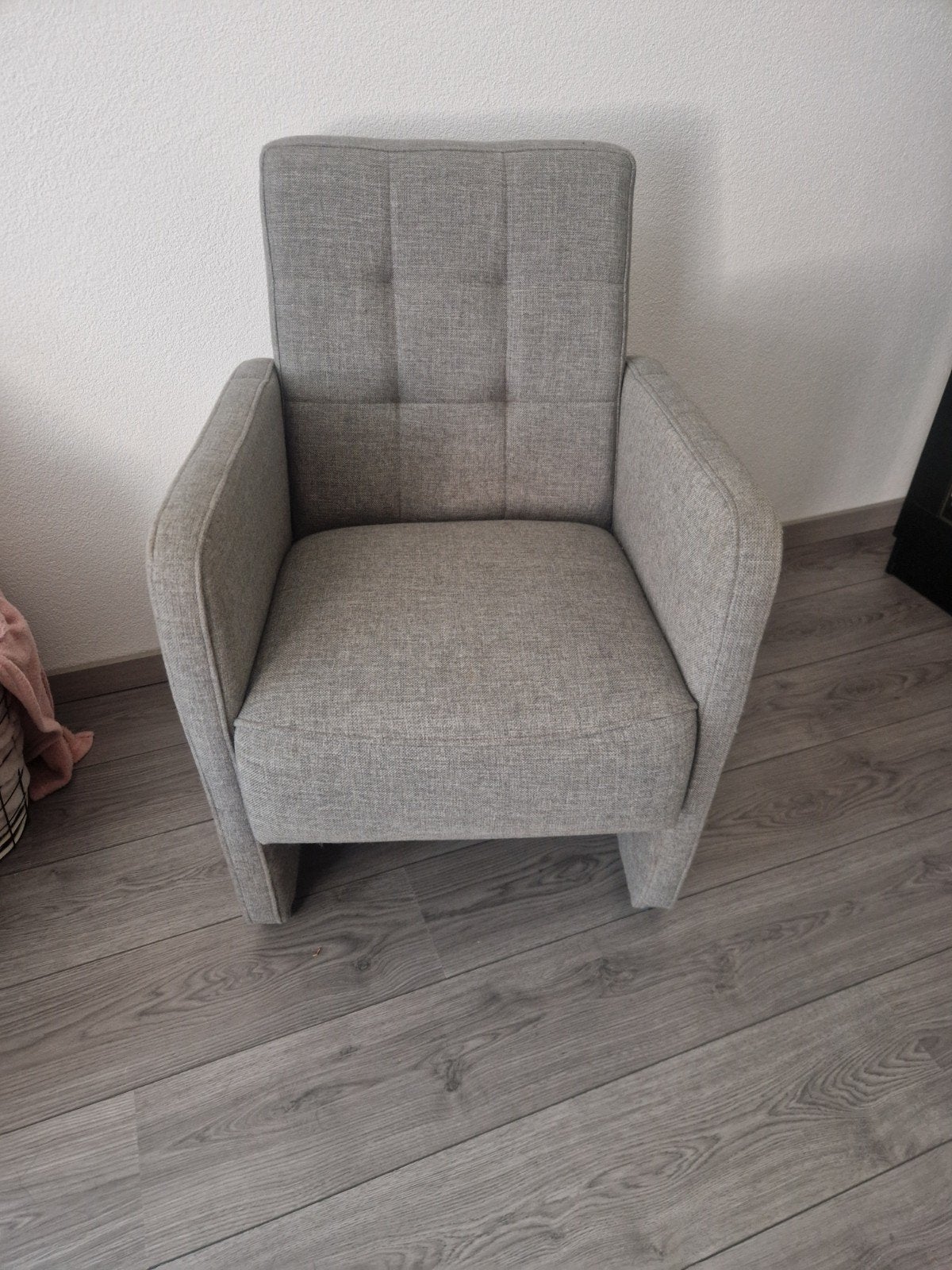 Comfortabele grijze fauteuil, Ophalen, Gebruikt, Eén, Modern