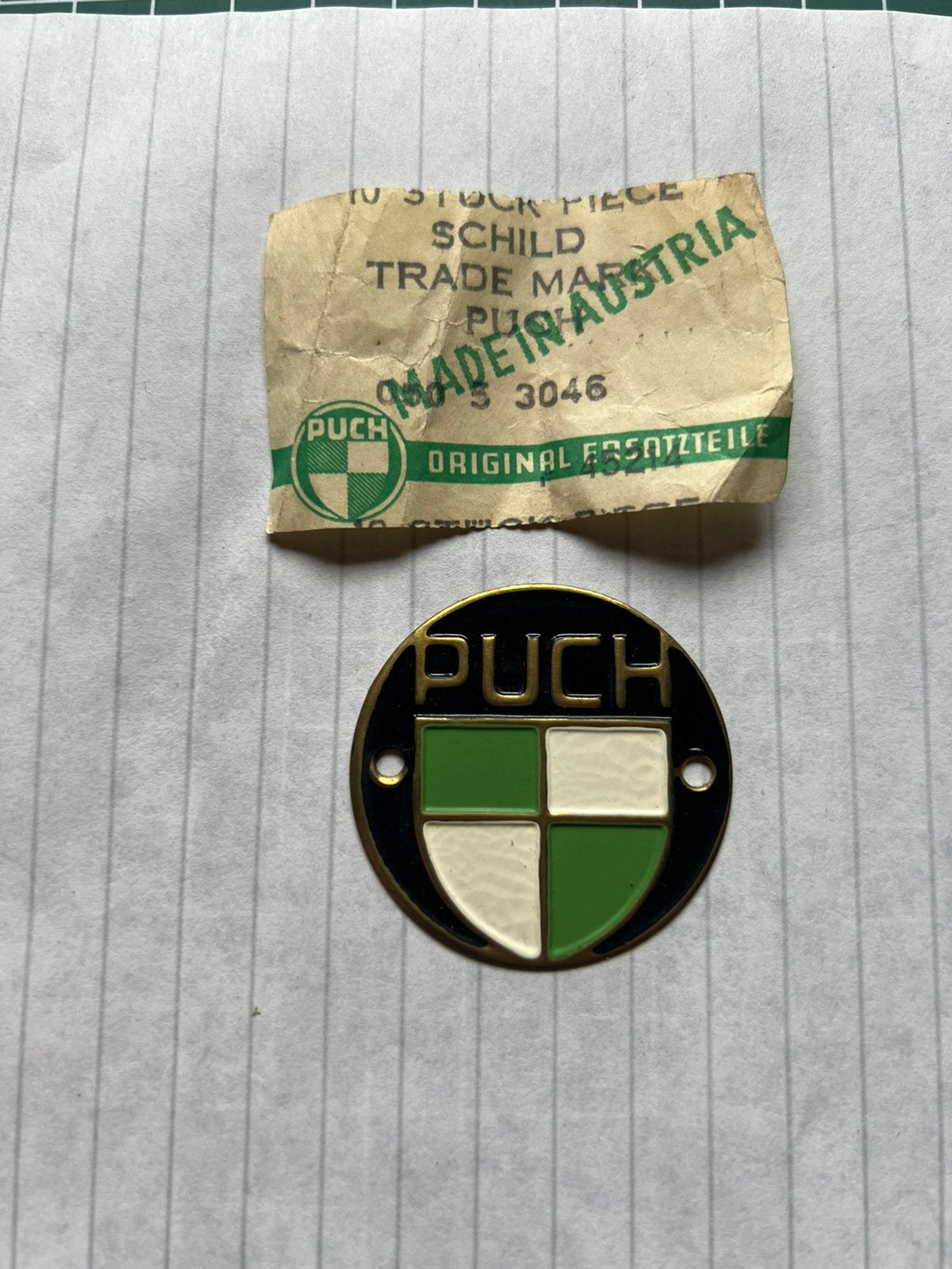 Puch koplamp embleem, orgineel (1), Ophalen of Verzenden, Nieuw, Koplamp