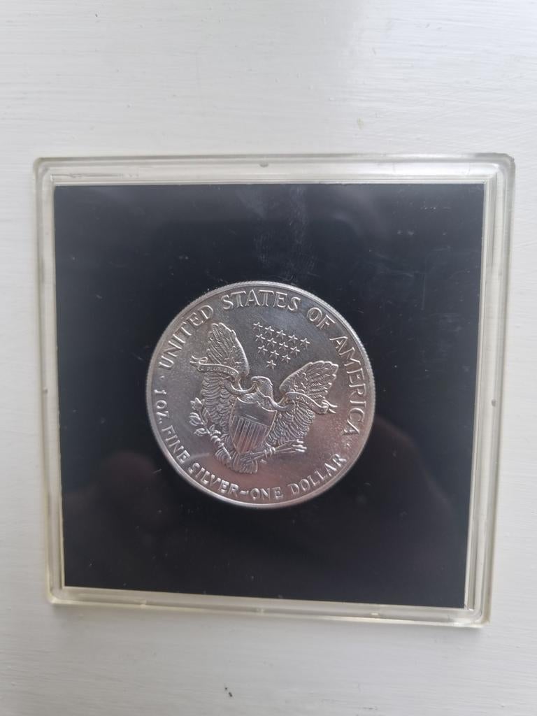 Zilveren Eagle munt !, Ophalen of Verzenden, Zilver