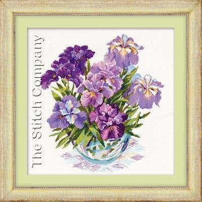 Borduurpakket Vaas met paarse bloemen ri1071, ., Nieuw, Ophalen of Verzenden, .