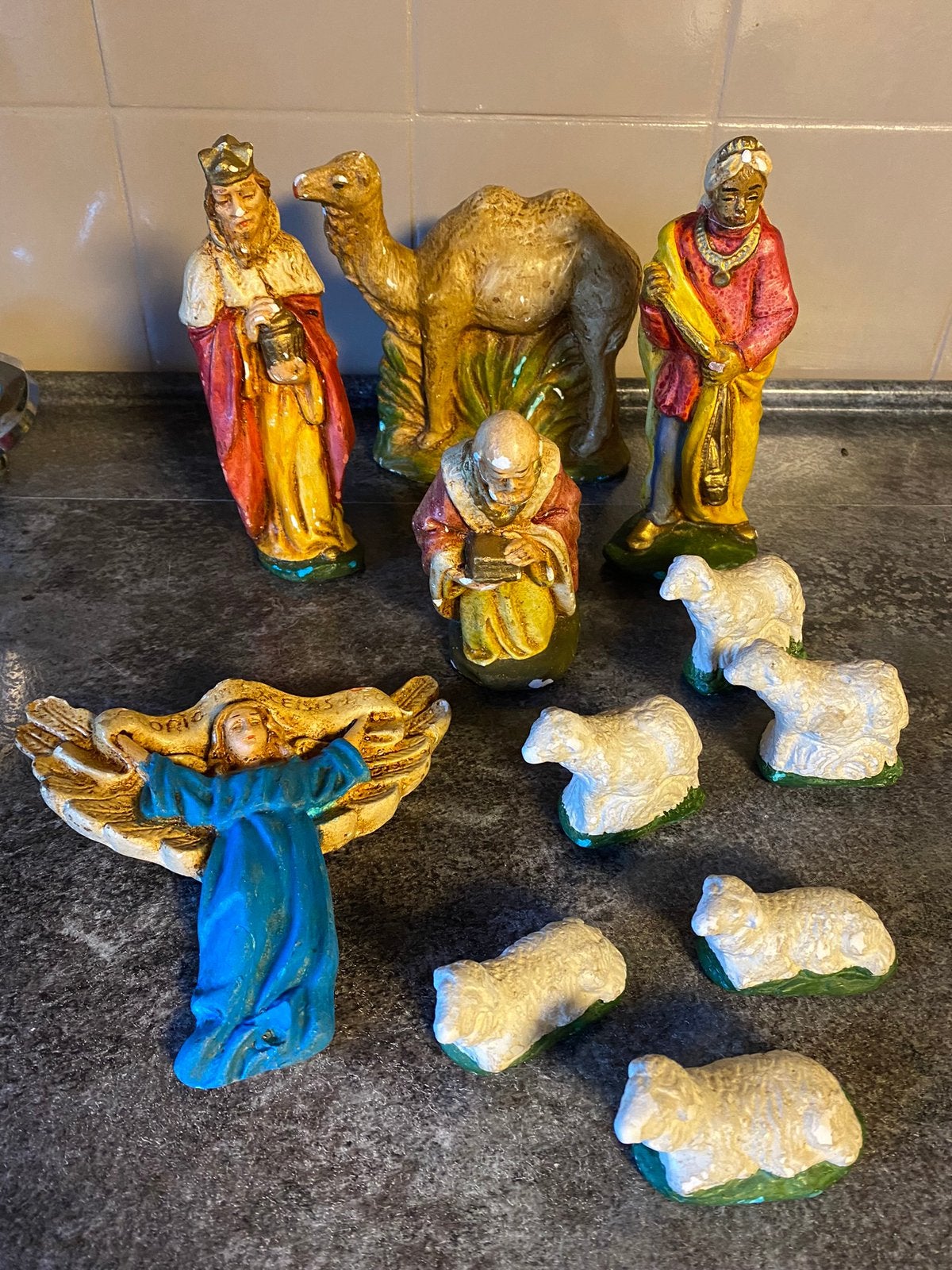 Oude kerst groep, Ophalen of Verzenden, Gebruikt