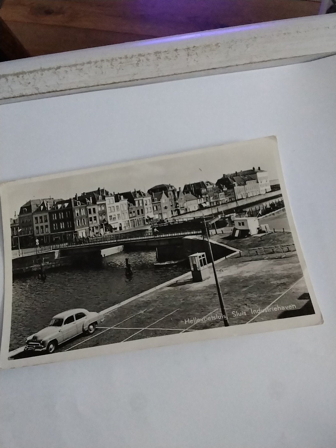 Oude Ansichtkaart Hellevoetsluis Sluis Industriehaven, Verzamelen, Ophalen of Verzenden, 1940 tot 1960, Gelopen, Zuid-Holland