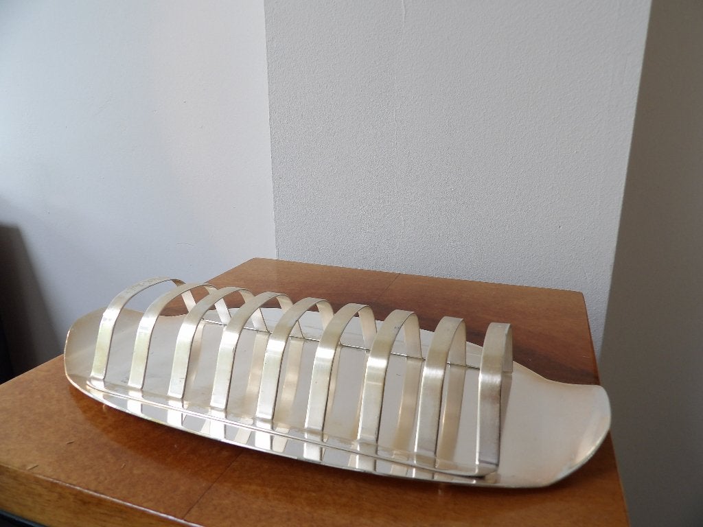 Art Deco Fifties WMF Toastrek verzilverd, Antiek en Kunst, Ophalen of Verzenden, Zilver