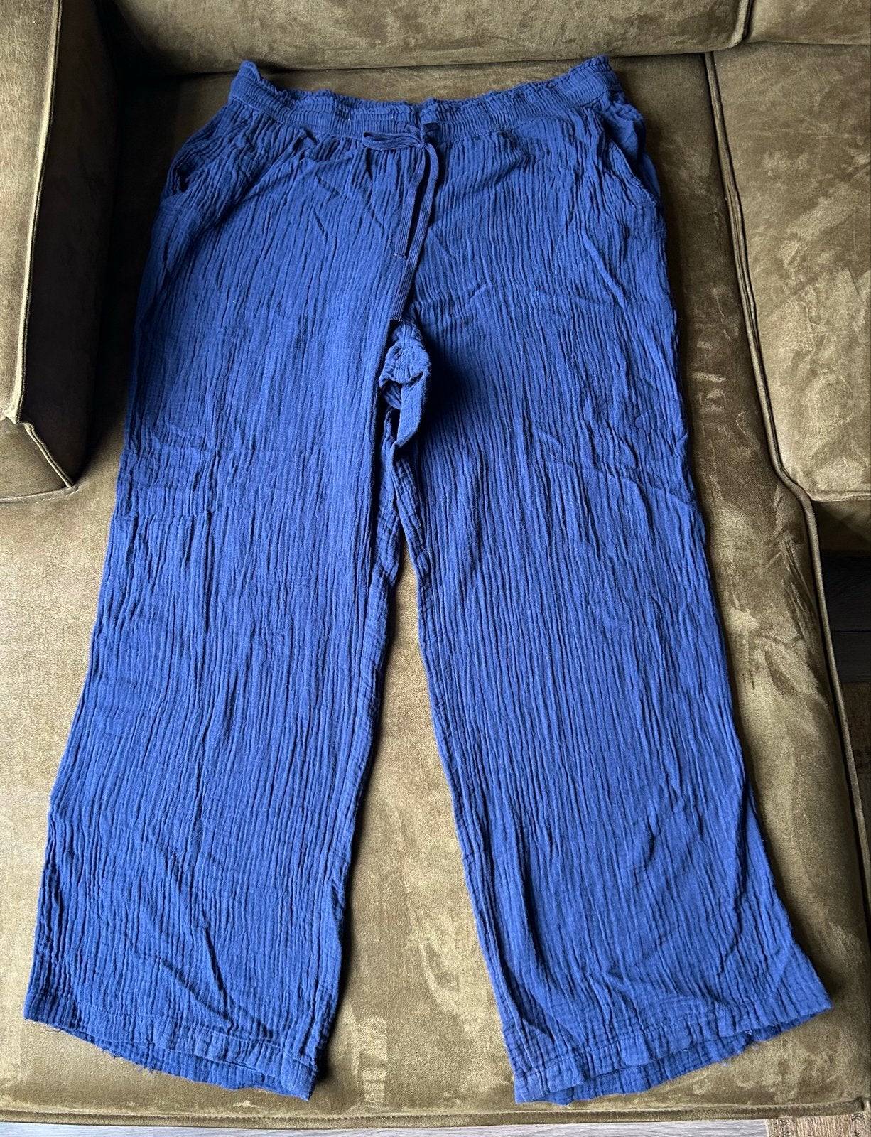 C&A blauwe wijde broek, maat 46/48 (XL), Blauw, Maat 46/48 (XL) of groter, Ophalen of Verzenden, Lang