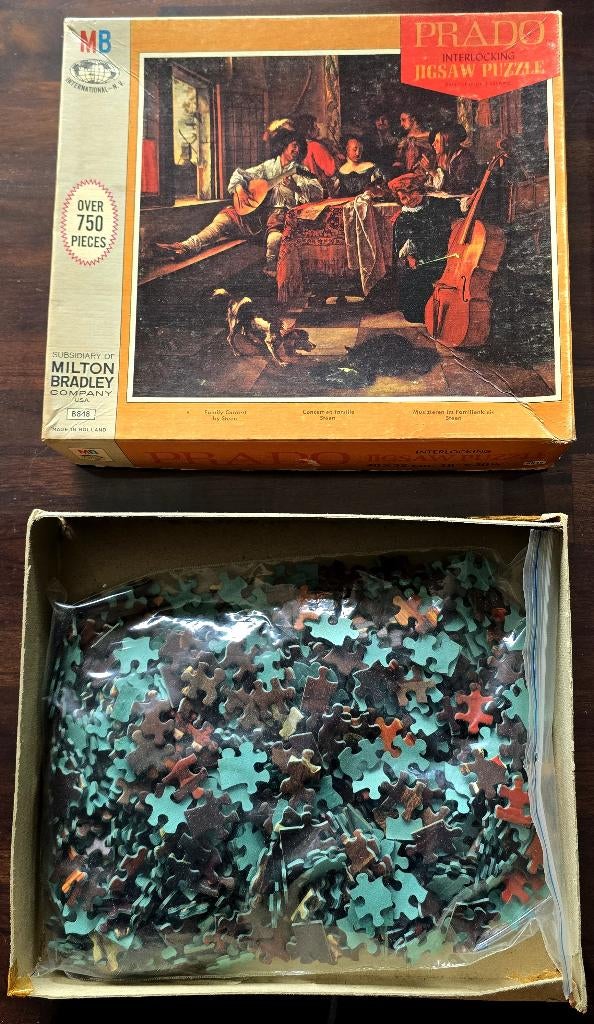 Milton Bradley Prado interlocking jigsaw puzzle B848 750 st., Ophalen of Verzenden, 500 t/m 1500 stukjes, Gebruikt, Legpuzzel
