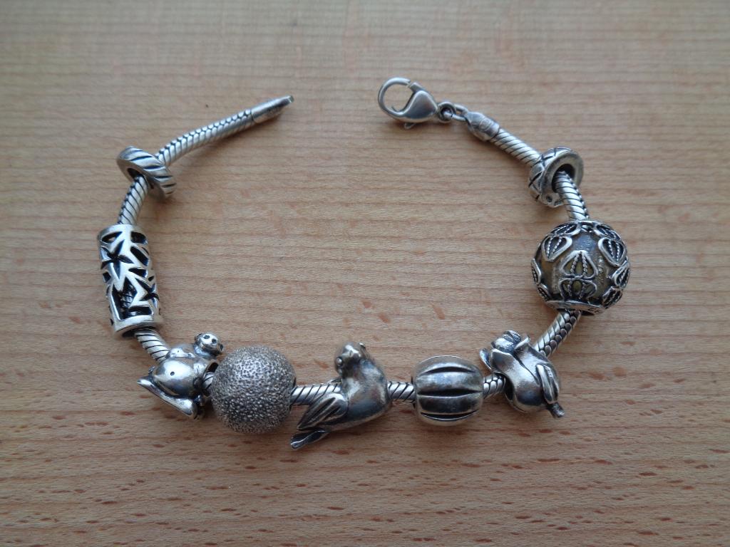 zilveren TEDORA armband met tedora bedels [785], Verzenden, Zo goed als nieuw, Met bedels of kralen, Zilver