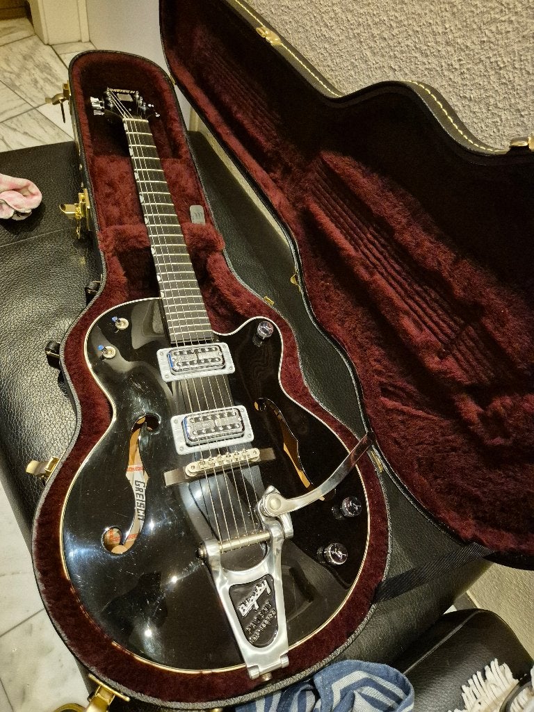 Gretsch G6118T-LTV 130th Anniversary Jr. Black Gold Bigsby, Ophalen of Verzenden, Zo goed als nieuw, Hollow body, Overige merken