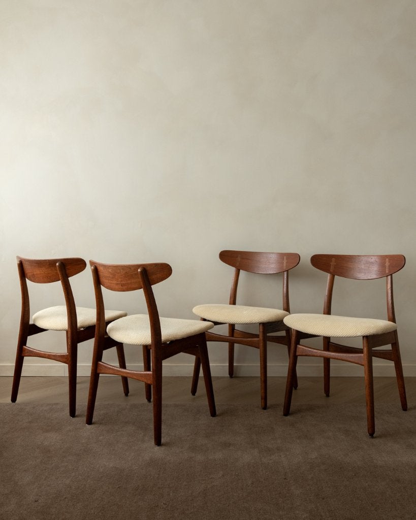 Vintage Deense CH30 eetkamerstoelen Hans J. Wegner, 1960s, Hout, Gebruikt, Na, Bruin