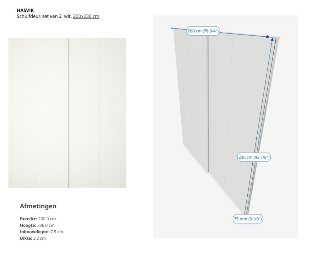 Schuifdeuren voor IKEA PAX kasten, Huis en Inrichting, Kasten | Kledingkasten, Ophalen, 200 cm of meer, 150 tot 200 cm, Nieuw