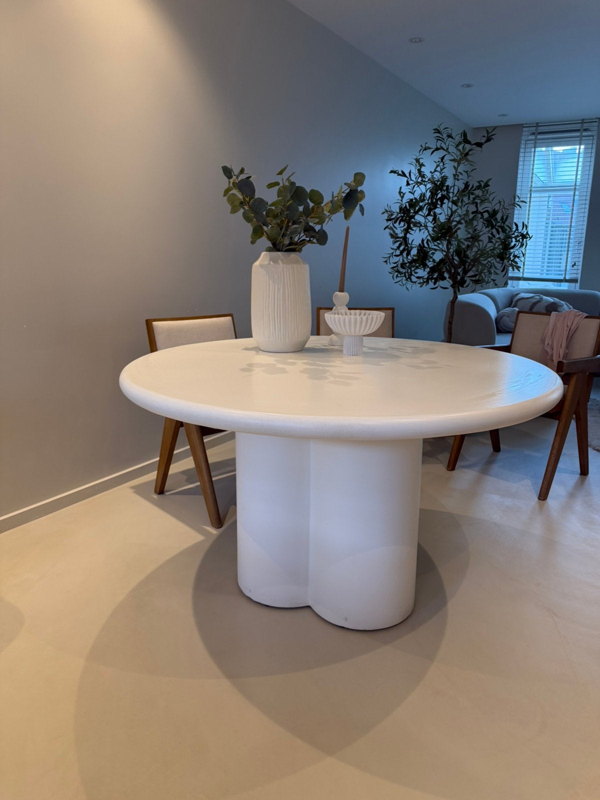 Ronde eettafel 140 cm, Ophalen, Zo goed als nieuw, Rond, 100 tot 150 cm